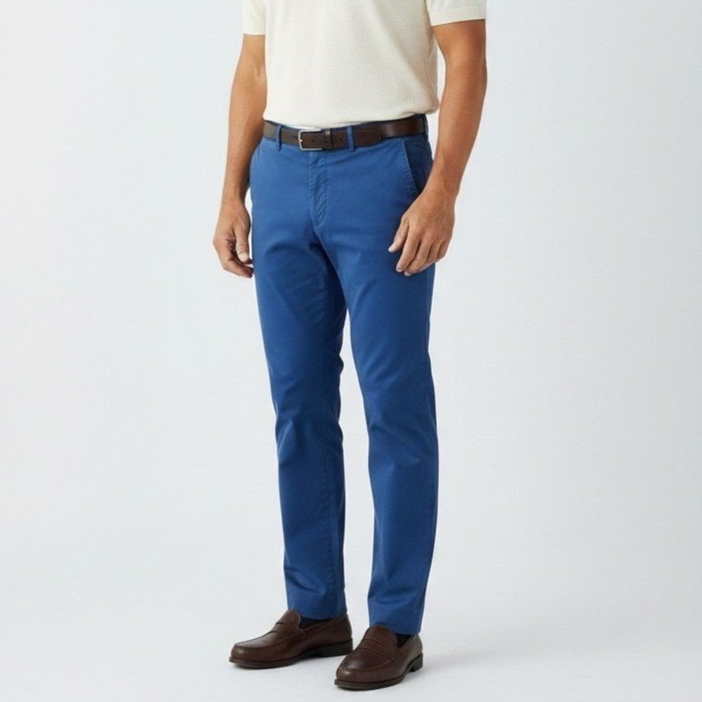 Hiltl Regular Fit Chino Pants 36 Blue European Tailoring Preppy Old Money